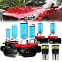 Headlight Bulbs License Plate Lights Fit For Mazda 3 2010-2018, 9005 High Beam + H11 Low Beam + H11 Fog Lights Halogen Light Bulb + License Plate Lights, Pack of 8