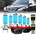 Headlight Bulbs License Plate Lights Fit For Hyundai Genesis 2009-2014, H7 High Beam + H11 Low Beam + H11 Fog Lights Halogen Light Bulb + License Plate Lights, Pack of 8
