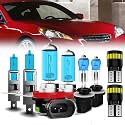 Headlight Bulbs License Plate Lights Fit For Hyundai Genesis Coupe 2010-2012, H1 High Beam + H11 Low Beam + 880 Fog Lights Halogen Light Bulb + License Plate Lights, Pack of 8