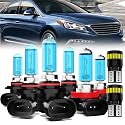 Headlight Bulbs License Plate Lights Fit For Hyundai Sonata 2015, 9005 High Beam + 9005 Low Beam + H11 Fog Lights Halogen Light Bulb + License Plate Lights, Pack of 8
