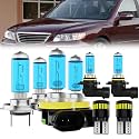 Headlight Bulbs License Plate Lights Fit For Hyundai Azera 2007-2010, H7 High Beam + H11 Low Beam + 9006 Fog Lights Halogen Bulb + License Plate Lights, Pack of 8
