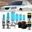 Headlight Bulbs License Plate Lights Fit For Hyundai Elantra 2004-2006, H1 High Beam + H7 Low Beam + 9006 Fog Lights Halogen Light Bulb + License Plate Lights, Pack of 8