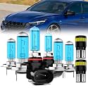 Headlight Bulbs License Plate Lights Fit For Hyundai Elantra 2018, H7 High Beam + 9005 Low Beam + H7 Fog Lights Halogen Light Bulb + License Plate Lights, Pack of 8