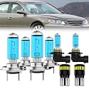 Headlight Bulbs License Plate Lights Fit For Hyundai Azera 2006, H7 High Beam + H7 Low Beam + 9006 Fog Lights Halogen Bulb + License Plate Lights, Pack of 8