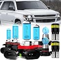 Headlight Bulbs License Plate Lights Fit For Chevrolet Silverado 2500 2015-2018, 9005 High Beam + H11 Low Beam + 5202 Fog Lights Halogen Light Bulb + License Plate Lights, Pack of 8