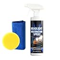Headlight Restorer | 120ml with Towel and Sponge Long-Lasting Cleaner,Headlight Lens Restoration Kit - for Automotive Exterior Motorcycle Garage Clarity Maintenance