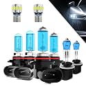 Headlights+ License Plate Lights Fit For Chevy Impala 2000-2005 Light Bulbs,9005/HB3/H10 High Beams+ 9006/HB4 Low Beams+ 880/881 Fog Lights+ License Plate Lights Combo,Pack of 8
