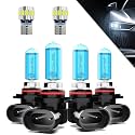 Headlights+ License Plate Lights Fit For Chevy Impala 2016-2020 Light Bulbs,9005/HB3/H10 High Beams+ 9005/HB3/H10 Low Beams+ License Plate Lights Combo,Plug And Play,Pack of 6