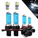 Headlights+ License Plate Lights Fit For Ford F250 Super Duty 2005-2020 Light Bulbs,9008/H13 High/Low Beams+ 9145/9140 Fog Lights+ License Plate Lights Combo,Plug And Play,Pack of 6