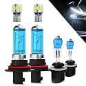 Headlights+ License Plate Lights Fit For Nissan Frontier 2003-2004 Light Bulbs,9007/HB5 High/Low Beams+ 880/881 Fog Lights+ License Plate Lights Combo,Plug And Play,Pack of 6