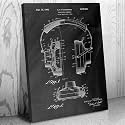 Patent Earth Headphones Canvas Print, DJ Gift, Recording Studio Art, Audiophile Gift, Headphones Decor, Music Lover Gift Black Chalkboard (8 inch x 10 inch)