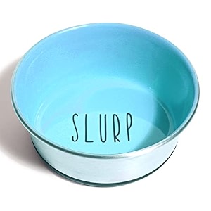 huft stainless steel slurp kitten bowl  blue large  durable amp rust-resistant pet bowl  anti-skid base  easy to clean  ideal food amp water bowl for puppies daily use