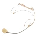 Beige Headset Microphone with 3.5mm Plug for Lectures and Presentations