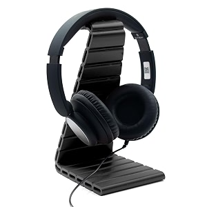headset stand for gaming and office headsets  black  universal headphone holder with stable base  headphone stand for gaming office headsets z-shaped