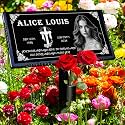 Headstones for Grave Markers for Cemetery for Humans,Memorial Plaques for Outdoors,Granite Headstone for Loved Ones Outside,Tombstones for Graves,Personalized Garden Stone with Photo (Female version)