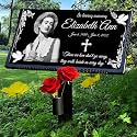 Headstones for Graves with Photo,12x6 Temporary Grave Markers for Cemetery for Humans, Custom Granite Memorial Garden Stones Plaques for Loved Ones Outside,Tombstones for Graves Decorations