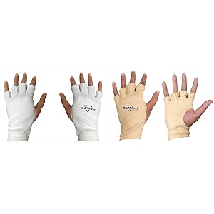 headturners limited edition finger cut fielding catching batting inners gloves- brown and white