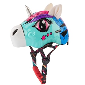 headzup rainbow rider 3d cycling helmet  tail light lightweight adjustable size  sport helmet for kids boys girls  kids bike helmet for 3-6 years  age 3-12  for cycling 48-52cmyellowpink