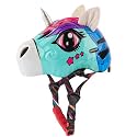 Headzup Rainbow Rider 3D Cycling Helmet | Tail Light, Lightweight, Adjustable Size | Sport Helmet for Kids Boys Girls | Kids Bike Helmet for 3-6 Years | Age 3-12 | for Cycling (48-52cm)(Yellow/Pink)