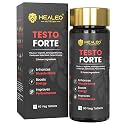 Healeo Testo Forte, 12-in-1 Testosterone Booster for Men with Tribulus, Safed Musli, Panax Ginseng, L-Arginine - Enhances Stamina, Muscle Strength &amp; Power - Lab Tested - 60 Veg Tablets