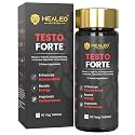 Healeo Testo Forte, 12-in-1 Testosterone Booster for Men with Tribulus, Safed Musli, Panax Ginseng, L-Arginine - Enhances Stamina, Muscle Strength & Power - Lab Tested - 60 Veg Tablets