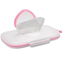 Healeved Baby Wipes Dispenser: On- The- Go Wipes Dispenser Travel Wipes Case Baby Wipe Holder Outdoor Stroller Wet Wipes Box Portable Refillable Wipes Container Pink