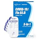 Healgen Rapid Check COVID-19, Flu A&B Antigen Test Kit, The First FDA Authorized OTC 3-in-1 Flu & COVID Home Test, Easy to Read Dual Windows, Results in 15 Mins, 5 Test
