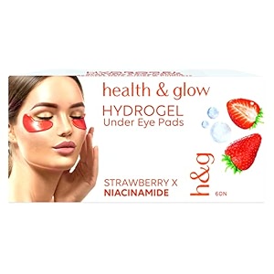 health amp glow hydrogel under eye pads with niacinamide 60n reduces dark circles amp puffiness strawberry