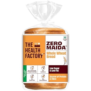 the health factory whole wheat bread  zero maida  source of protein amp fibre  made with chakki atta 350g