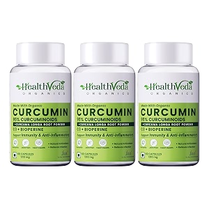 health veda organics curcumin c3  bioperine 1310 mg supplement  supports joint amp muscle health  better absorption and boost immunity for men amp women 180 veg capsules