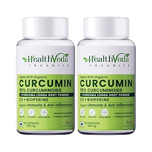 health veda organics curcumin c3  bioperine 1310 mg supplement  supports joint amp muscle health  better absorption and boost immunity for men amp women 120 veg capsules