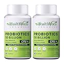 Health Veda Organics Probiotics 50 Billion CFU – Daily Gut, Digestion & Immunity Support – for Men & Women – 60 Veg Capsules
