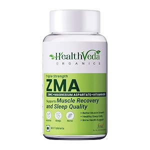 health veda organics zma for men  zinc magnesium amp vitamin b6  60 veg tablets  muscle growth amp recovery support