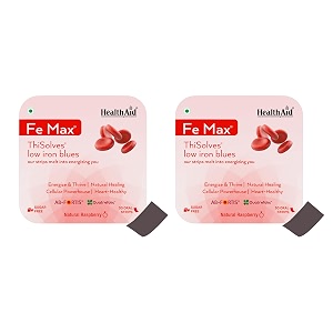 healthaid fe max thisolves  iron folic acid vitamin c zinc amp beetroot oral strips  natural raspberry flavor  supports blood health amp energy  30 stripspack of 2