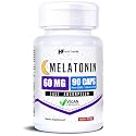 Healthfare Melatonin 60mg | 90 Veg Capsules | High-Strength Formula | Vegetarian, Non-GMO, Gluten-Free | Made in the USA