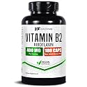 Healthfare Vitamin B2 Riboflavin 400mg | 180 Vegan Capsules | High Potency | Non-GMO | Gluten-Free | Made in USA