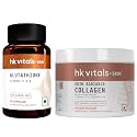 hk vitals Skin Radiance Marine Collagen, 100g + Glutathione 30 Veg Capsules