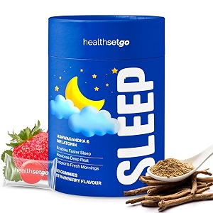 sleep gummies  5mg melatonin amp ashwaghandha  non-habit forming  improves deep sleep  eases jet lag  vegan gluten amp gelatin free  men amp women  strawberry flavour  30 pack