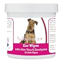 Healthy Breeds Airedale Terrier Ear Cleaning Wipes with Aloe &amp; Eucalyptus for Dogs 100 Count