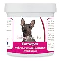 Healthy Breeds American Hairless Terrier Ear Cleaning Wipes with Aloe &amp; Eucalyptus for Dogs 100 Count