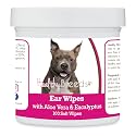 Healthy Breeds American Staffordshire Terrier Ear Cleaning Wipes with Aloe &amp; Eucalyptus for Dogs 100