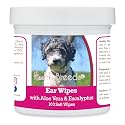 Healthy Breeds Aussiedoodle Ear Cleaning Wipes with Aloe &amp; Eucalyptus for Dogs 100 Count