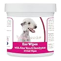Healthy Breeds Bedlington Terrier Ear Cleaning Wipes with Aloe &amp; Eucalyptus for Dogs 100 Count