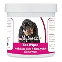 Healthy Breeds Black and Tan Coonhound Ear Cleaning Wipes with Aloe &amp; Eucalyptus for Dogs 100 Count