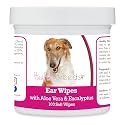 Healthy Breeds Borzois Ear Cleaning Wipes with Aloe &amp; Eucalyptus for Dogs 100 Count