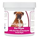 Healthy Breeds Boxer Ear Cleaning Wipes with Aloe &amp; Eucalyptus for Dogs 100 Count
