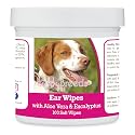Healthy Breeds Brittany Ear Cleaning Wipes with Aloe &amp; Eucalyptus for Dogs 100 Count