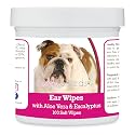 Healthy Breeds Bulldog Ear Cleaning Wipes with Aloe &amp; Eucalyptus for Dogs 100 Count