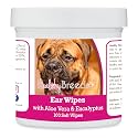 Healthy Breeds Bullmastiff Ear Cleaning Wipes with Aloe &amp; Eucalyptus for Dogs 100 Count