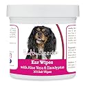 Healthy Breeds Cavalier King Charles Spaniel Ear Cleaning Wipes with Aloe &amp; Eucalyptus for Dogs 100 Count